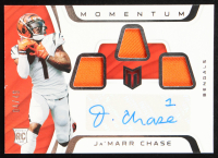 Ja'Marr Chase 2021 Panini Chronicles Momentum Triple Jersey Autographs #12 RC #4/49 at PristineAuction.com