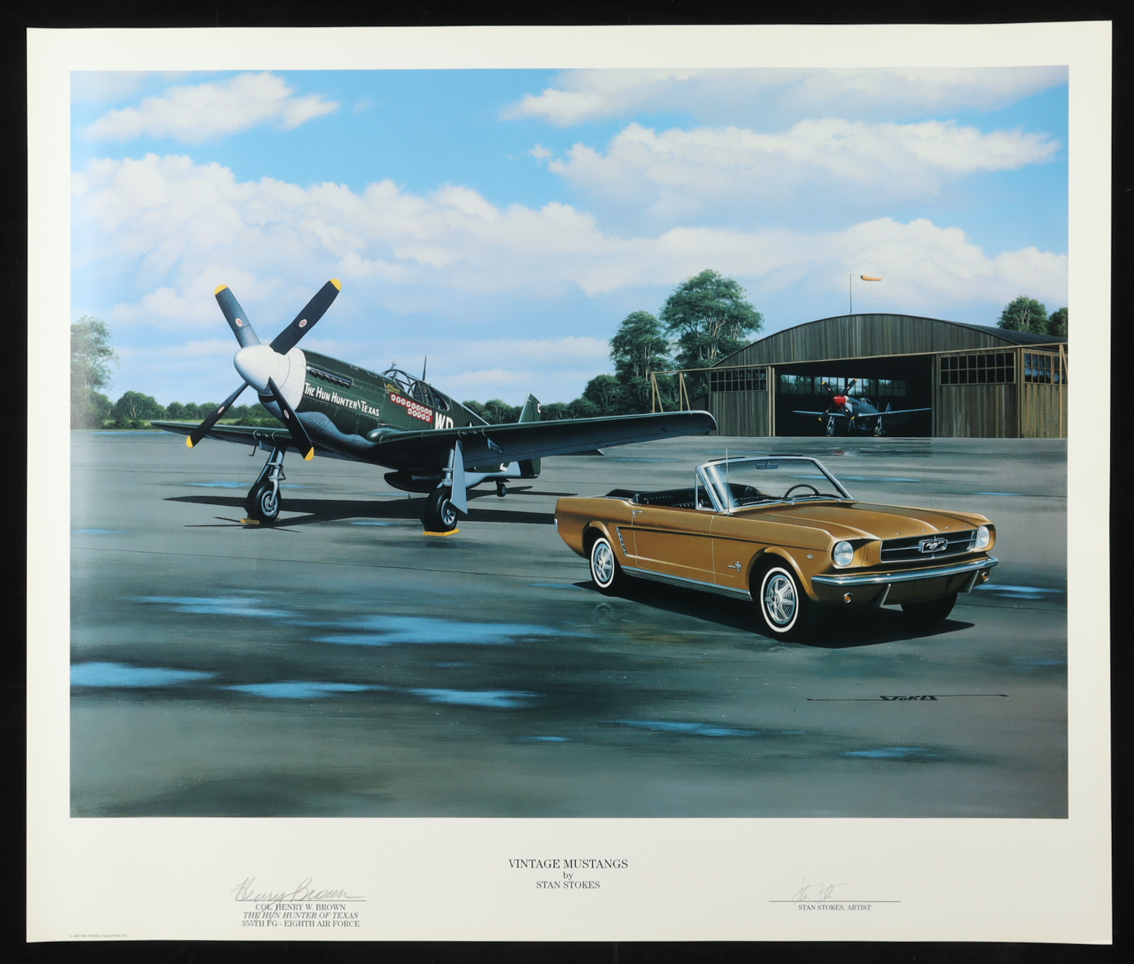 Henry Brown Signed Stan Stokes "Vintage Mustangs" Lithograph (AIV) at PristineAuction.com Henry Brown Signed Stan Stokes "Vintage Mustangs" Lithograph (AIV) at PristineAuction.com
