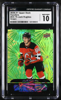 Jack Hughes 2020-21 Upper Deck Dazzlers Green #DZ78 (CGC 10) at PristineAuction.com