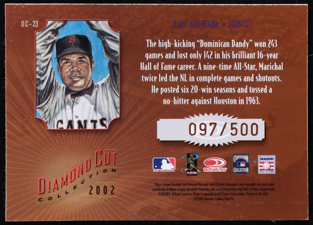 Juan Marichal 2002 Diamond Kings Diamond Cut Collection Autograph #DC23 #097/500 at PristineAuction.com Juan Marichal 2002 Diamond Kings Diamond Cut Collection Autograph #DC23 #097/500 at PristineAuction.com