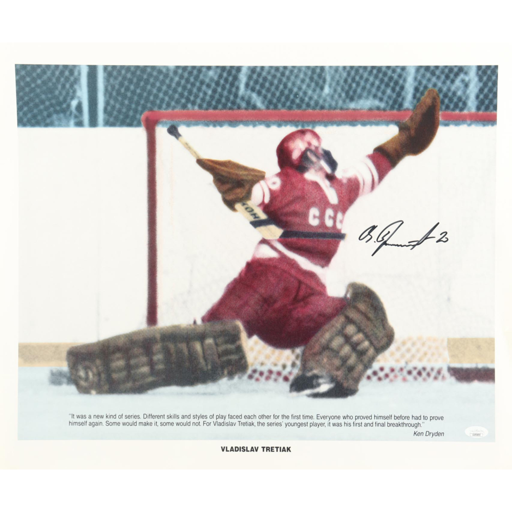 Vladislav Tretiak Signed Soviet Union National Team 19x22.5 Poster (JSA) at PristineAuction.com