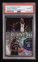 James Harden 2021-22 Donruss Optic Raining 3s Holo Fast Break #5 (PSA 10) at PristineAuction.com