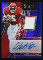 Christian Okoye 2021 Select Signature Memorabilia Prizm Blue #16 #41/75 at PristineAuction.com