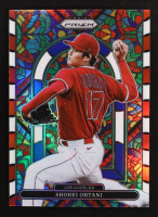 Shohei Ohtani 2022 Panini Prizm Stained Glass Prizms Red White and Blue #3 at PristineAuction.com