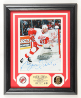 Brett Hull Signed Red Wings Custom Framed Matted Photo Display (Highland Mint) at PristineAuction.com