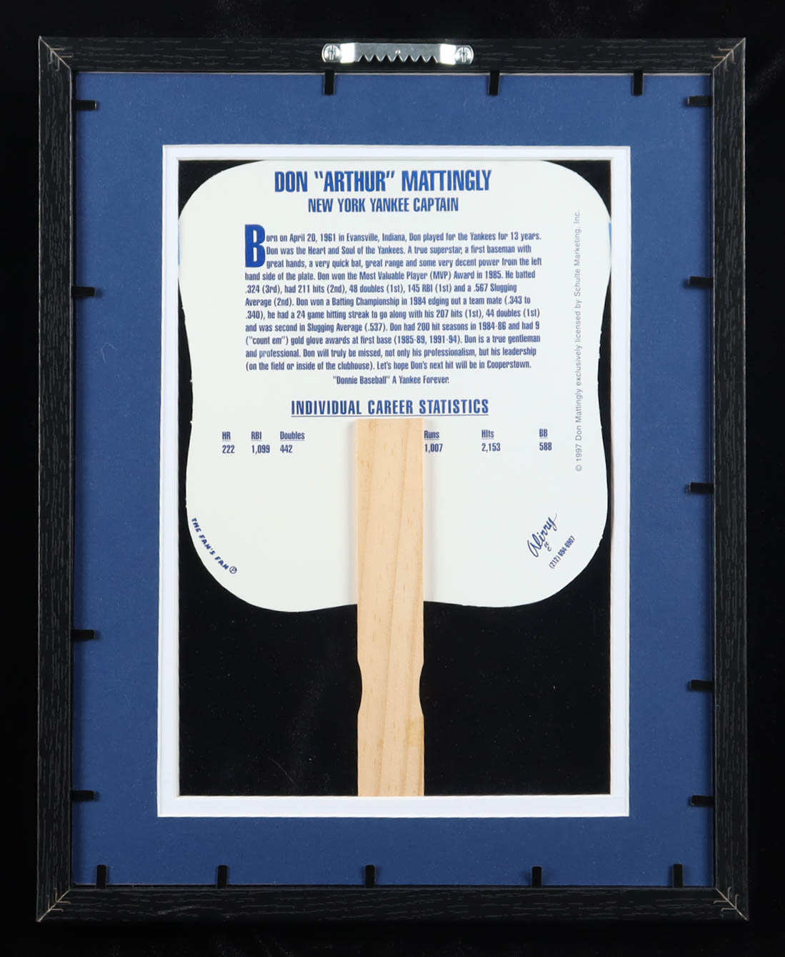 Don Mattingly Signed Custom Framed "Donnie Baseball" Career Highlight Statistic Commemorative Fan Display (Beckett) at PristineAuction.com Don Mattingly Signed Custom Framed "Donnie Baseball" Career Highlight Statistic Commemorative Fan Display (Beckett) at PristineAuction.com