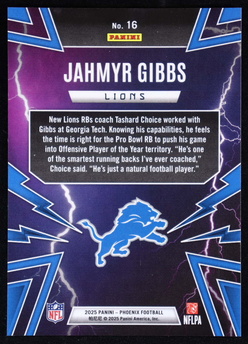 Jahmyr Gibbs 2025 Panini Phoenix Thunderbirds #16 at PristineAuction.com Jahmyr Gibbs 2025 Panini Phoenix Thunderbirds #16 at PristineAuction.com