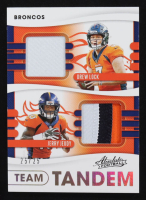 Drew Lock / Jerry Jeudy 2020 Absolute Team Tandem Materials Prime #28 #25/25 at PristineAuction.com