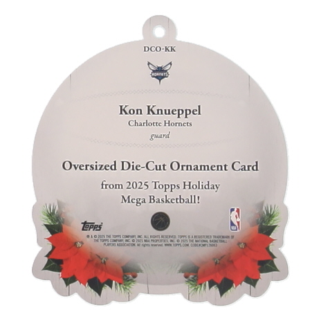 Kon Knueppel 2025-26 Topps Holiday Oversized Die-Cut Ornaments #DCOKK RC at PristineAuction.com Kon Knueppel 2025-26 Topps Holiday Oversized Die-Cut Ornaments #DCOKK RC at PristineAuction.com