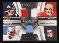 John Elway / Steve Young / Warren Moon 2009 Playoff National Treasures League Leaders Materials Trios #8 #61/99 at PristineAuction.com