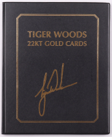 Tiger Woods Upper Deck 23 Karat Gold Set of (4) Cards in Folder at PristineAuction.com
