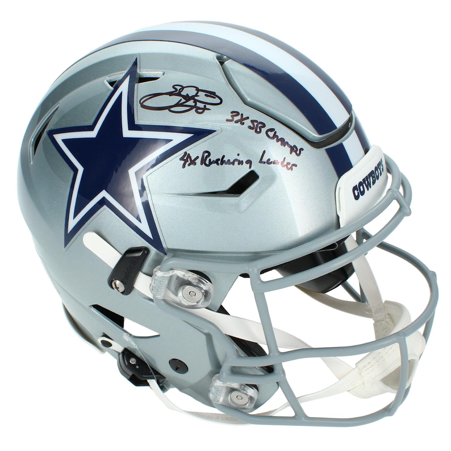Emmitt Smith Signed Cowboys Full-Size Authentic On-Field SpeedFlex Helmet Inscribed "3x SB Champs" & "4x Rushing YDS Leader" (Beckett & Prova) at PristineAuction.com Emmitt Smith Signed Cowboys Full-Size Authentic On-Field SpeedFlex Helmet Inscribed "3x SB Champs" & "4x Rushing YDS Leader" (Beckett & Prova) at PristineAuction.com