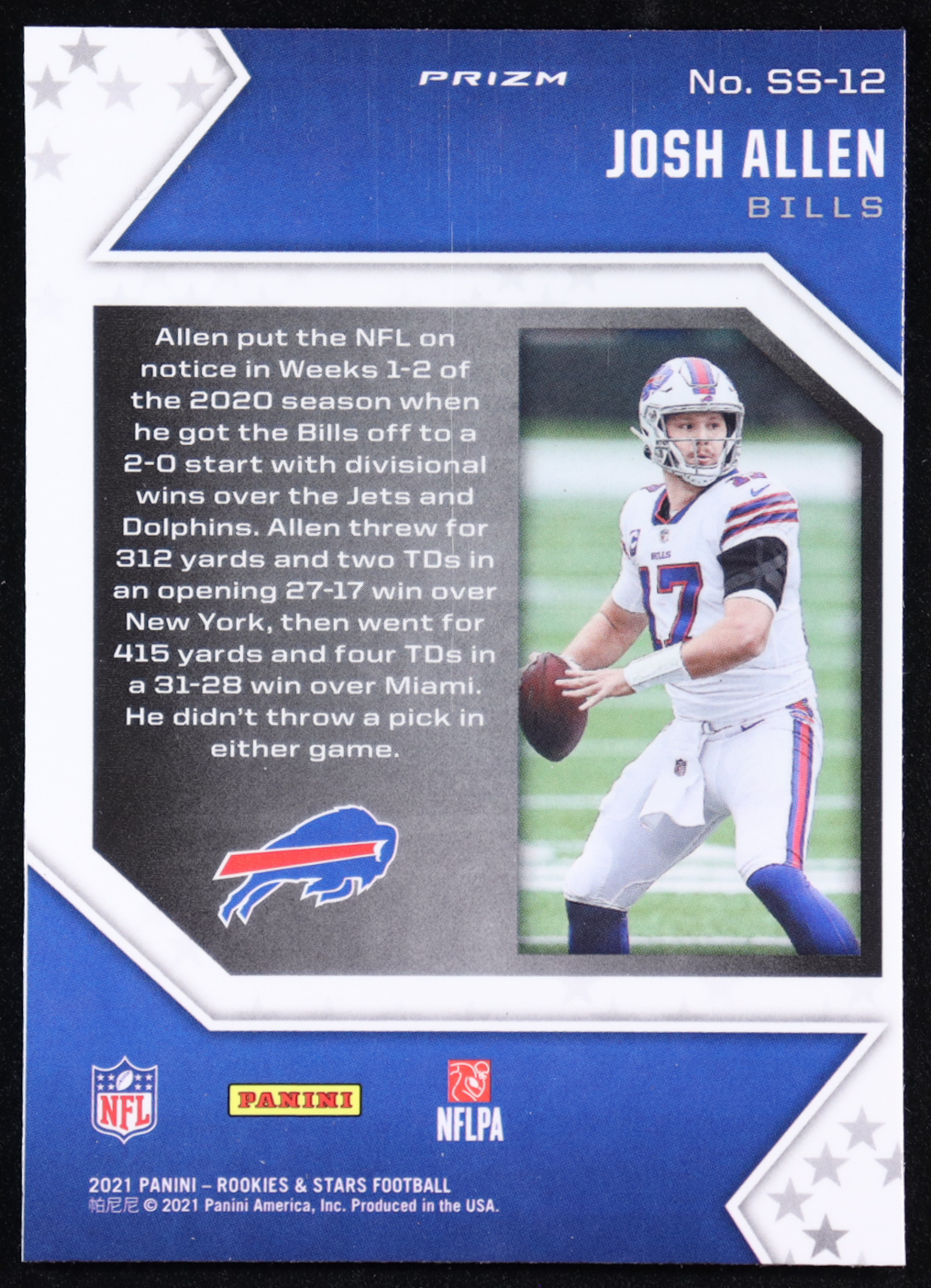 Josh Allen 2021 Rookies and Stars Star Studded Kaleidoscope #12 at PristineAuction.com Josh Allen 2021 Rookies and Stars Star Studded Kaleidoscope #12 at PristineAuction.com