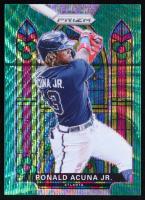 Ronald Acuna 2021 Panini Prizm Stained Glass Prizms Green Wave #4 at PristineAuction.com