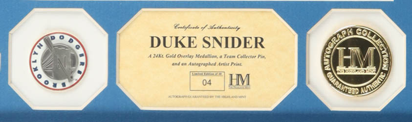 Duke Snider Signed Dodgers Custom Framed Matted Art Print Display (Highland Mint) at PristineAuction.com Duke Snider Signed Dodgers Custom Framed Matted Art Print Display (Highland Mint) at PristineAuction.com