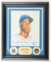 Duke Snider Signed Dodgers Custom Framed Matted Art Print Display (Highland Mint) at PristineAuction.com