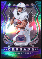Saquon Barkley 2020 Panini Prizm Draft Picks Prizms Purple and Green Crusade #85 #160/199 at PristineAuction.com