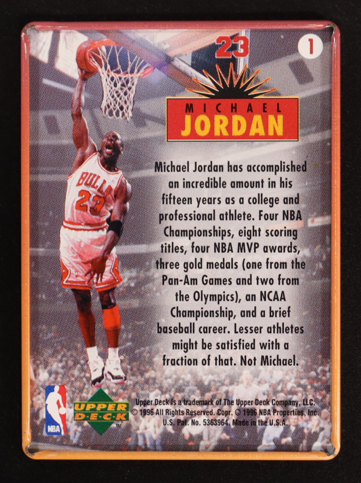 Michael Jordan 1996 Upper Deck Jordan Metal Orange #1 at PristineAuction.com Michael Jordan 1996 Upper Deck Jordan Metal Orange #1 at PristineAuction.com