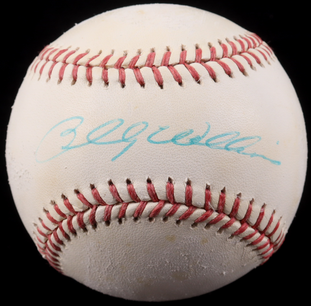 Billy Williams Signed ONL Baseball in Display Case with Cubs Logo Pin (PSA) at PristineAuction.com Billy Williams Signed ONL Baseball in Display Case with Cubs Logo Pin (PSA) at PristineAuction.com