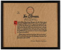 J.G. Taylor Spink Signed "The Sporting News" Custom Framed Certificate (JSA) at PristineAuction.com