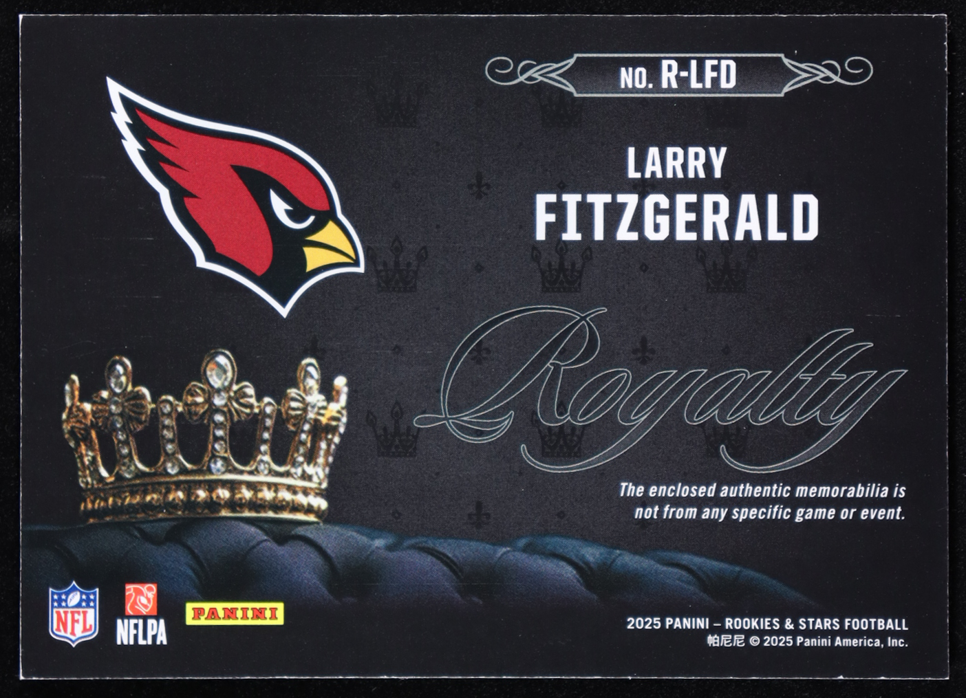 Larry Fitzgerald 2025 Rookies and Stars Royalty Jerseys #26 at PristineAuction.com Larry Fitzgerald 2025 Rookies and Stars Royalty Jerseys #26 at PristineAuction.com