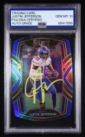 Justin Jefferson Signed 2020 Select Prizm Blue Die Cut #261 RC (PSA | Auto 10) at PristineAuction.com