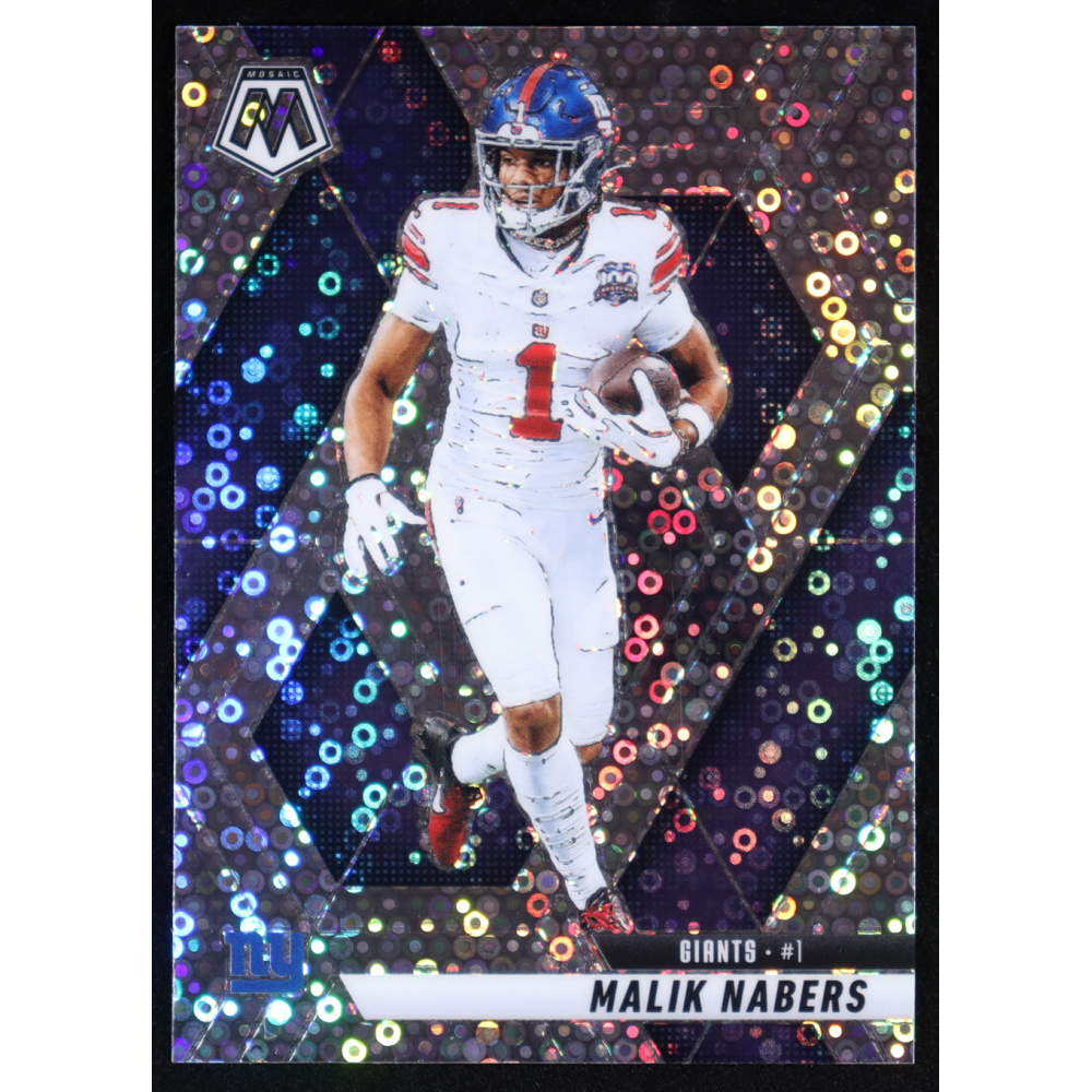 Malik Nabers 2025 Panini Mosaic No Huddle Silver #100 at PristineAuction.com