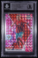 Cristiano Ronaldo Signed 2020-21 Panini Mosaic UEFA Euro Mosaic Camo Pink #160 (BGS) at PristineAuction.com