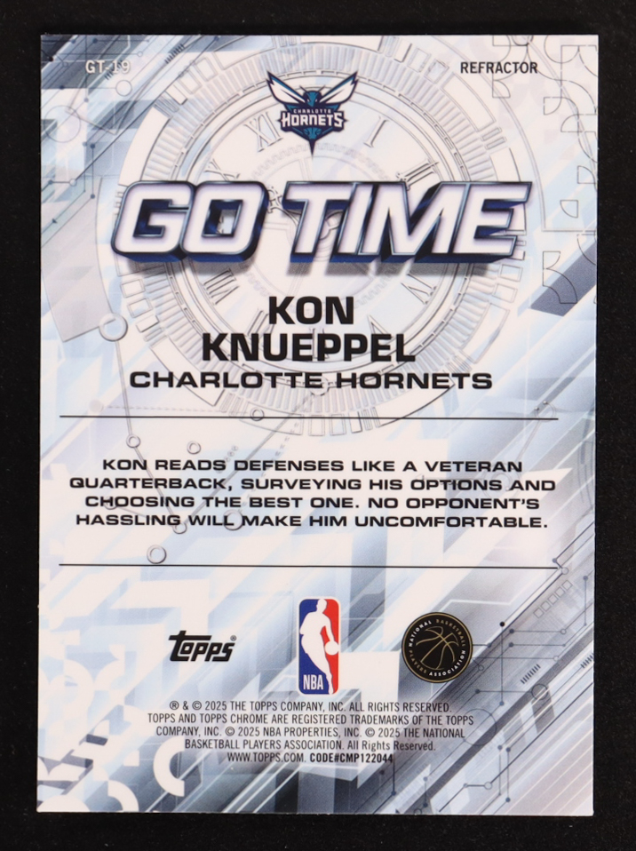 Kon Knueppel 2025-26 Topps Chrome Go Time #GT19 RC at PristineAuction.com Kon Knueppel 2025-26 Topps Chrome Go Time #GT19 RC at PristineAuction.com