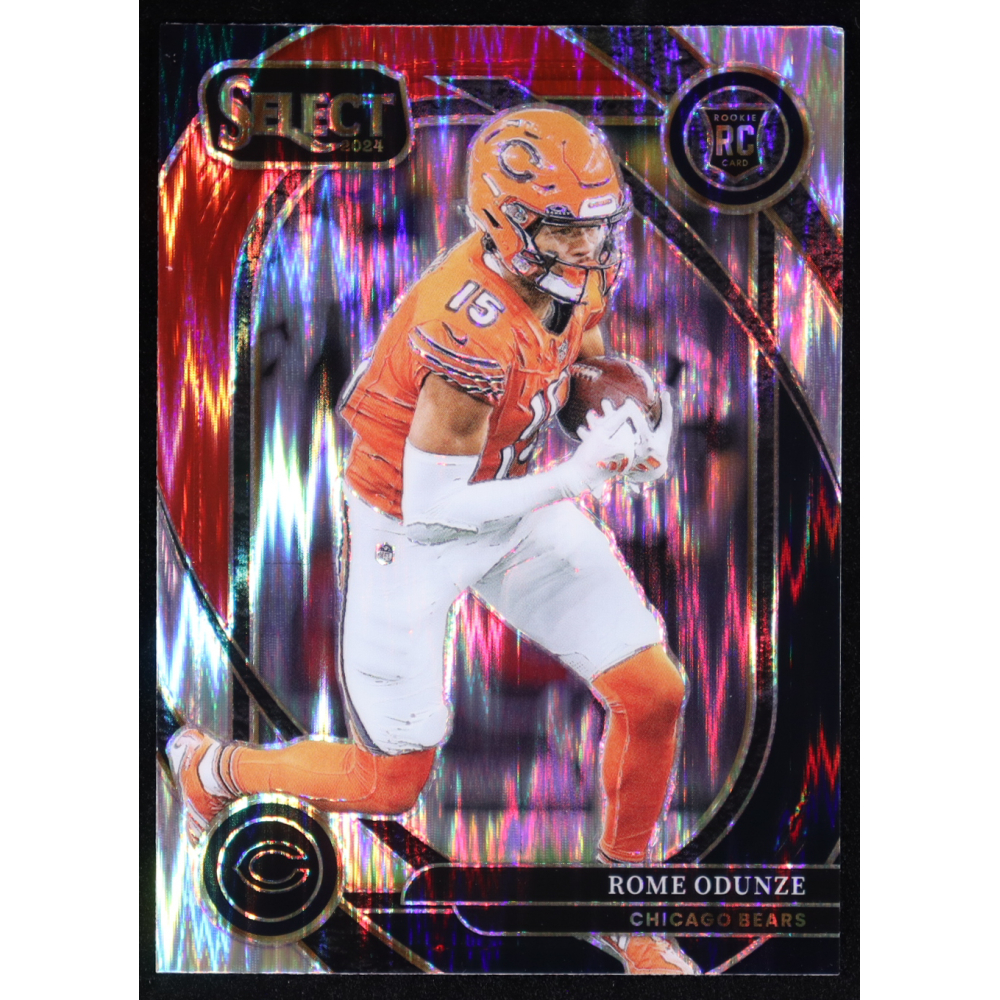 Rome Odunze 2024 Panini Select Club Level Black & Red Shock Prizm #236 RC at PristineAuction.com