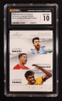 Lionel Messi / Cristiano Ronaldo / Lamine Yamal 2024 Leaf Special Release Exclusive Legends Edition #ELE45 (CGC 10) at PristineAuction.com