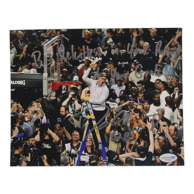 Dan Hurley Signed UConn Huskies 8x10 Photo Inscribed "Be Relentless In Your Pursuit Of Your Goals!" & "B2B!" (ACOA) at PristineAuction.com Dan Hurley Signed UConn Huskies 8x10 Photo Inscribed "Be Relentless In Your Pursuit Of Your Goals!" & "B2B!" (ACOA) at PristineAuction.com