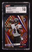 Lamar Jackson 2023 Panini Phoenix Fire Burst #12 #179/340 (CGC 10) at PristineAuction.com