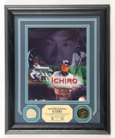 Ichiro Suzuki Mariners Custom Framed Game-Used Bat Piece Display (Highland Mint) at PristineAuction.com