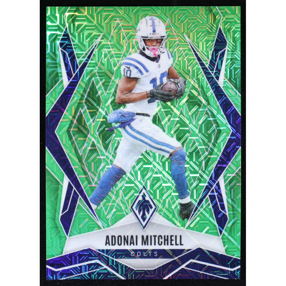 Adonai Mitchell 2025 Panini PhoenixLime Green Mojo #53 #08/75 at PristineAuction.com
