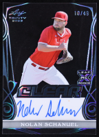 Nolan Schanuel 2023 Leaf Trinity Platinum Foil Clear Signatures #CANS1 #10/49 RC at PristineAuction.com