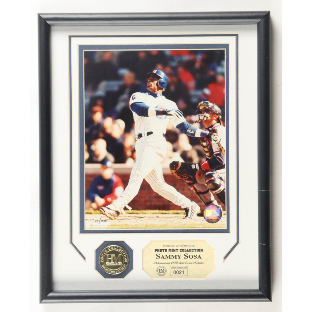 Sammy Sosa Cubs Custom Framed Photo Display at PristineAuction.com