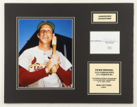 Stan Musial Signed Cardinals 14x18 Custom Matted Cut Display (SoP) at PristineAuction.com