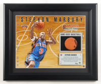 Stephon Marbury LE Knicks Custom Framed Photo Display with Game-Used Basketball Piece (UDA) at PristineAuction.com