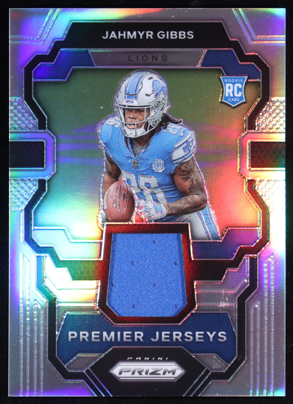 Jahmyr Gibbs 2023 Panini Prizm Premier Jerseys #7 RC at PristineAuction.com Jahmyr Gibbs 2023 Panini Prizm Premier Jerseys #7 RC at PristineAuction.com