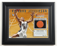 Richard Jefferson LE Nets Custom Framed Photo Display with Game-Used Basketball Piece (UDA) at PristineAuction.com