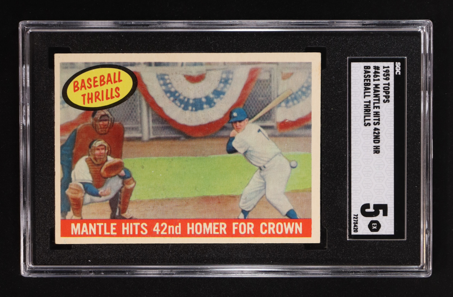 Mickey Mantle 1959 Topps #461 BT / 42nd Homer (SGC 5) at PristineAuction.com Mickey Mantle 1959 Topps #461 BT / 42nd Homer (SGC 5) at PristineAuction.com