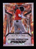 Elly De La Cruz 2023 Leaf Metal Pre-Production Proof Crystal Orange RC #1/1 at PristineAuction.com