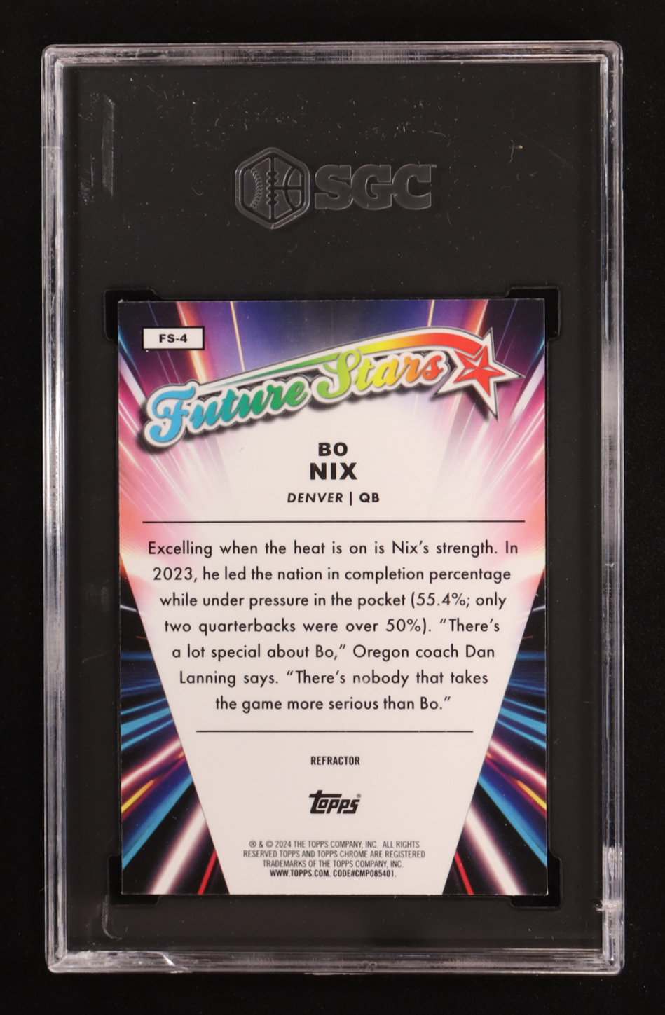 Bo Nix 2024 Topps Chrome Future Stars #FS4 RC (SGC 10) at PristineAuction.com Bo Nix 2024 Topps Chrome Future Stars #FS4 RC (SGC 10) at PristineAuction.com