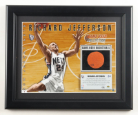 Richard Jefferson LE Nets Custom Framed Photo Display with Game-Used Basketball Piece (UDA) at PristineAuction.com
