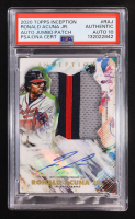 Ronald Acuna Jr. 2020 Topps Inception Autographs Jumbo Patch Player-Worn #IAJP-RAJ #65/90 (PSA Authentic | Autograph Graded 10) at PristineAuction.com