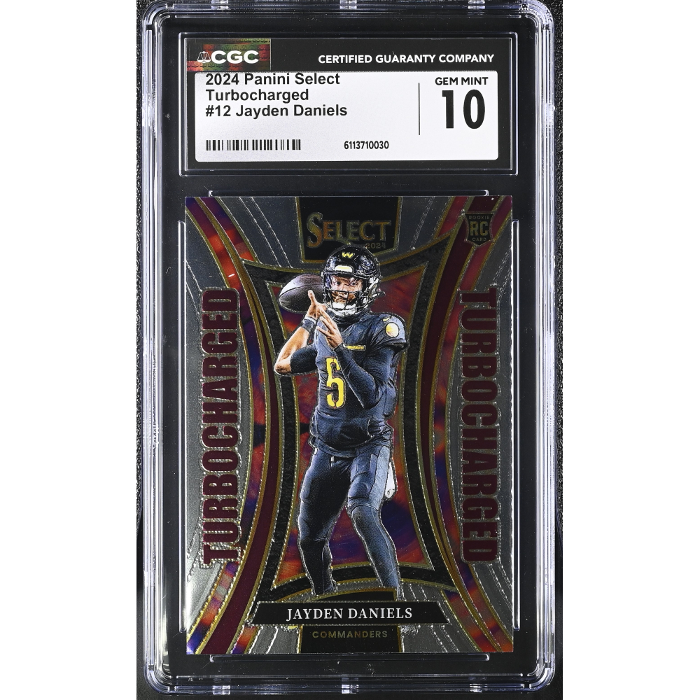 Jayden Daniels 2024 Panini Select Turbocharged #12 RC (CGC 10) at PristineAuction.com