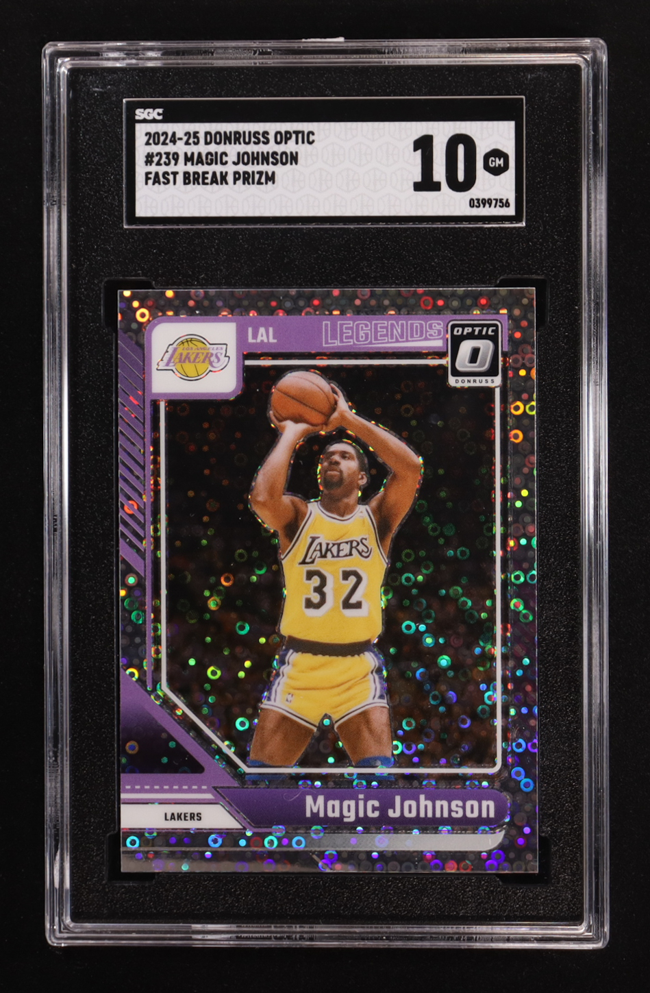 Magic Johnson 2024-25 Donruss Optic Fast Break Holo #239 LGD (SGC 10) at PristineAuction.com Magic Johnson 2024-25 Donruss Optic Fast Break Holo #239 LGD (SGC 10) at PristineAuction.com