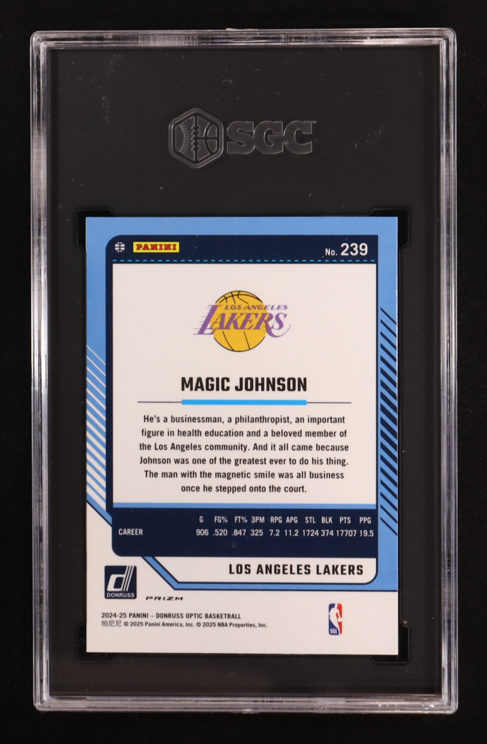 Magic Johnson 2024-25 Donruss Optic Fast Break Holo #239 LGD (SGC 10) at PristineAuction.com Magic Johnson 2024-25 Donruss Optic Fast Break Holo #239 LGD (SGC 10) at PristineAuction.com