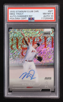 Mike Trout 2022 Stadium Club Chrome Shimmer Refractor Autographs #SCCBAMT #4/5  (PSA 8 | Autograph Graded 10) at PristineAuction.com